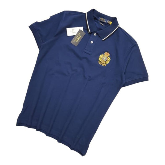 RL Tipping Badge Polo Shirt Mid Blue