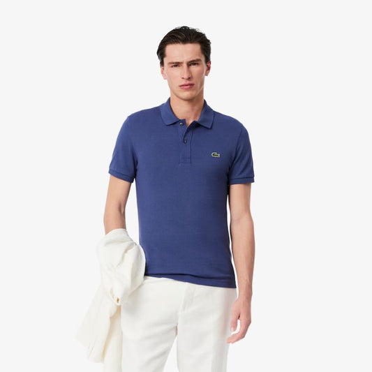 LCOSTE MEN'S ORIGINAL L.12.12 PETIT PIQUÉ COTTON POLO MID BLUE
