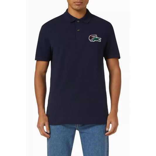 Lcoste Men's Big Multicolour Crocodile Polo Shirt Navy