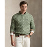 RL Cable Knit Cotton Sweater Green