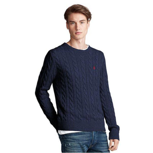 RL Cable Knit Cotton Sweater Navy