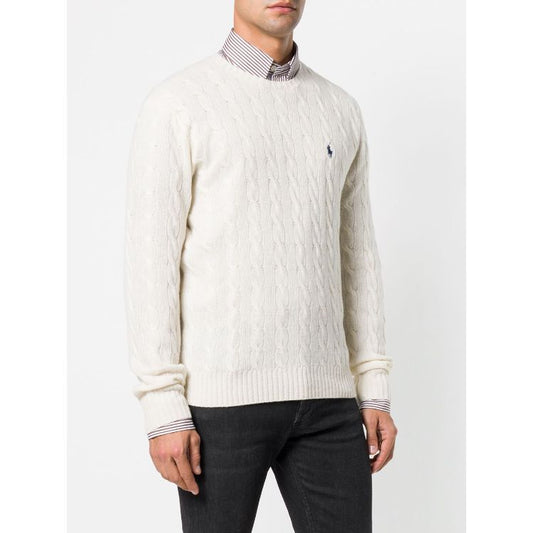 RL Cable Knit Cotton Sweater Off White