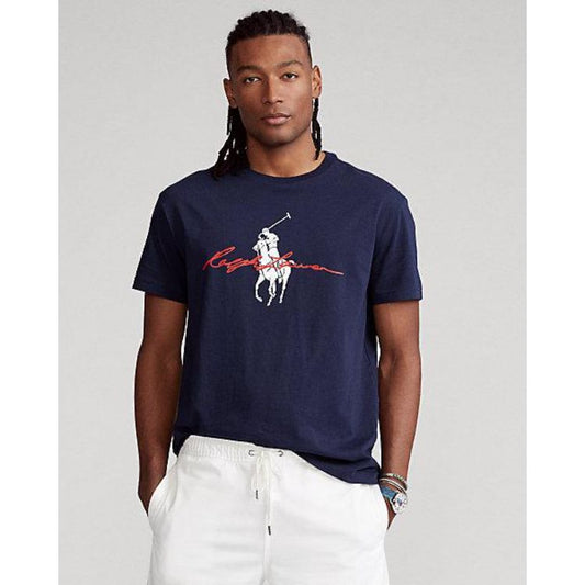 RL Embossed Big Horse Crew Neck Tee Navy