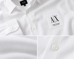 A.X Exclusive Shirt with Jacquard Logo Label White