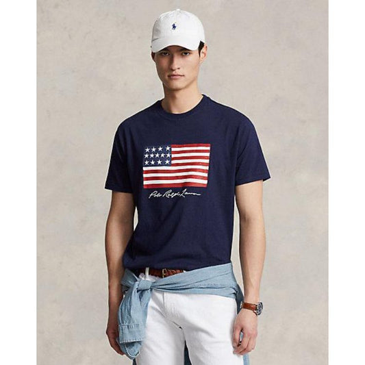 RL Olympic Flag Crew Neck Tee Navy