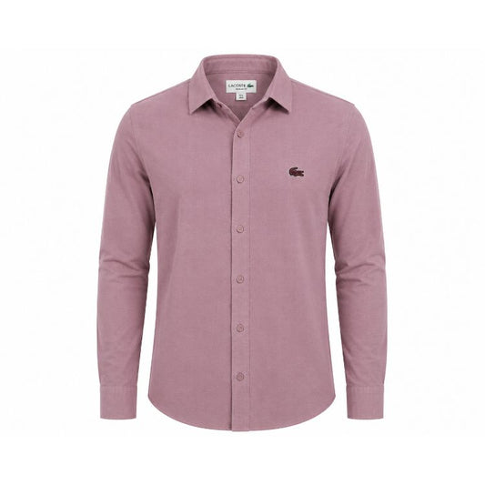 Premium Knitted Button-Down Shirt – Plum