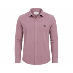 Premium Knitted Button-Down Shirt – Plum