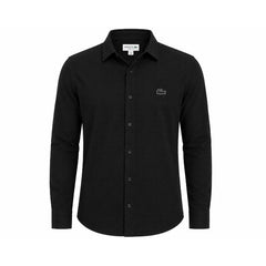 Premium Knitted Button-Down Shirt – Black