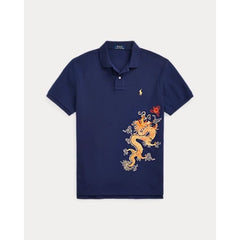 RL Embroidered Dragon Polo Shirt Blue