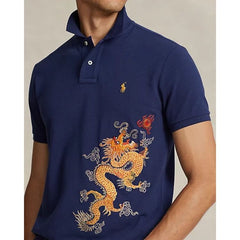 RL Embroidered Dragon Polo Shirt Blue