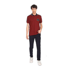 TH Chest Badge Polo Shirt Maroon