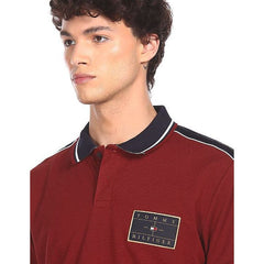 TH Chest Badge Polo Shirt Maroon