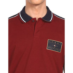 TH Chest Badge Polo Shirt Maroon