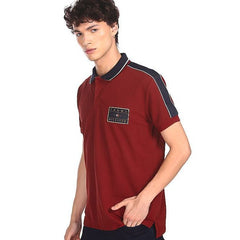 TH Chest Badge Polo Shirt Maroon