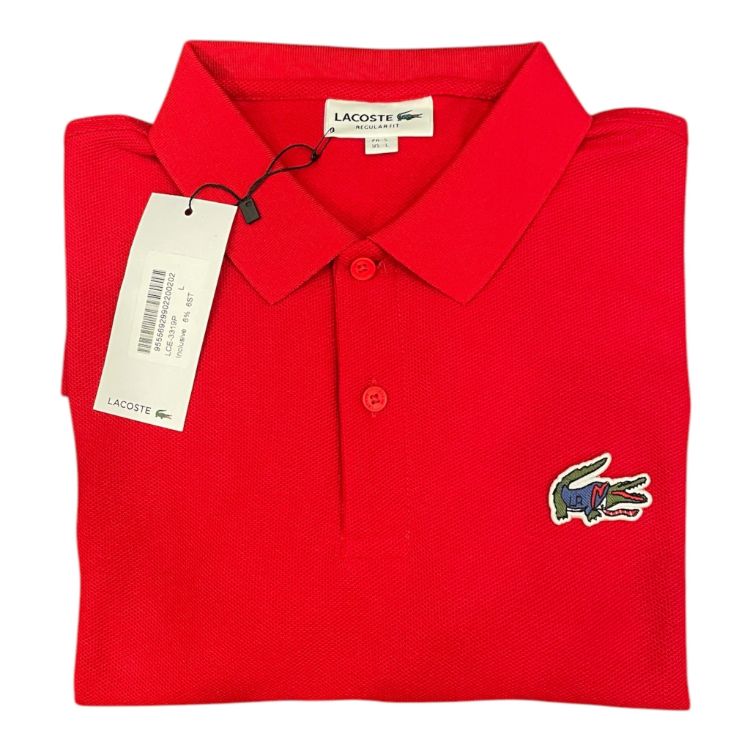 Lcoste Crocodile Logo Polo Shirt Red