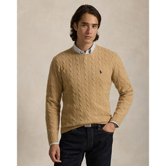RL Cable Knit Cotton Sweater Tan