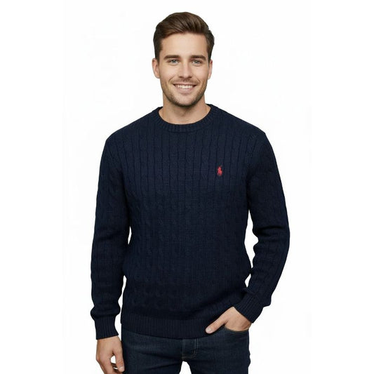 RL Cable Knit Cotton Sweater Navy