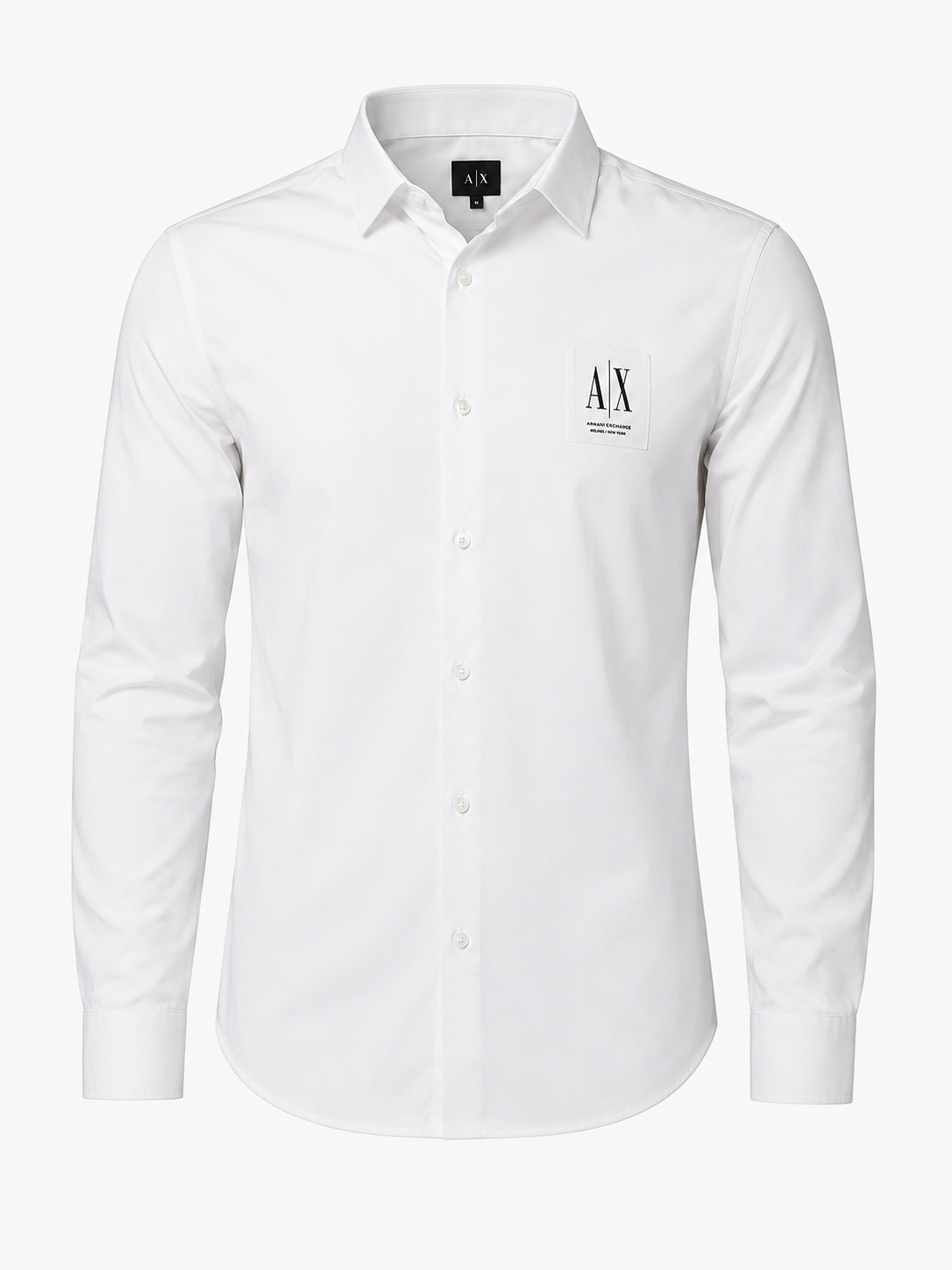 A.X Exclusive Shirt with Jacquard Logo Label White