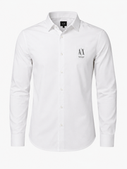 A.X Exclusive Shirt with Jacquard Logo Label White