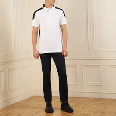 HKT Luxury Touch Colour Block White Polo Shirt