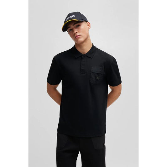 HB Exclusive Polo Shirt With Stacked-Logo Trim Black