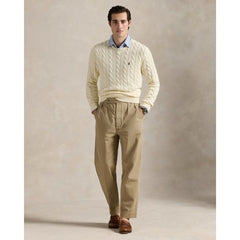 RL Cable Knit Cotton Sweater Cream