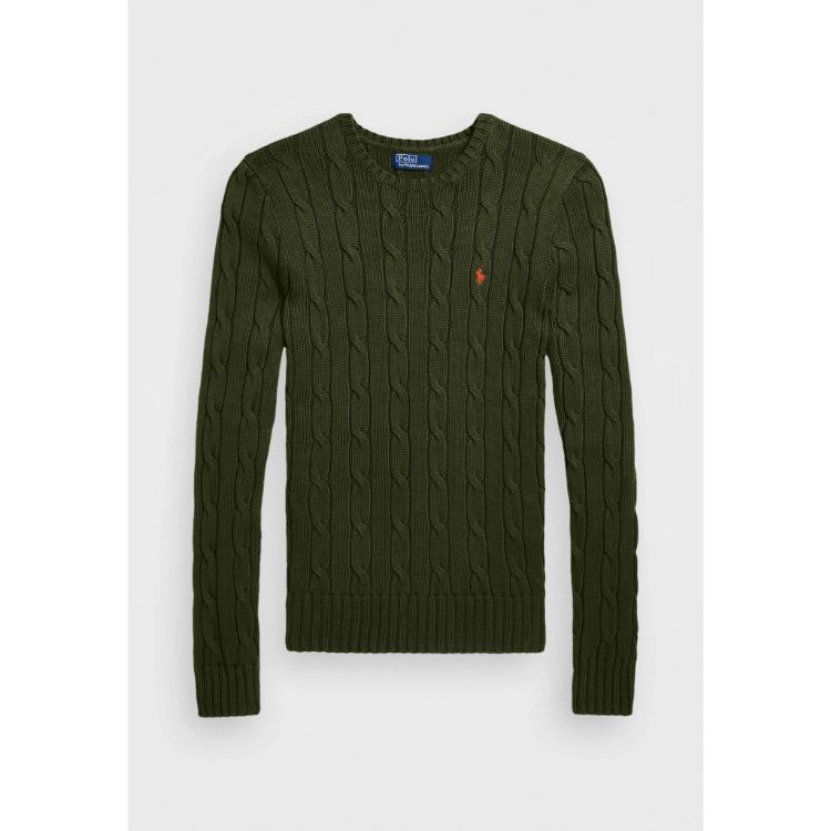 RL Cable Knit Cotton Sweater Olive