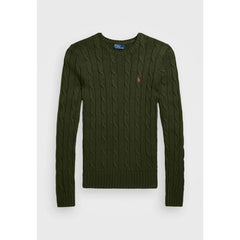 RL Cable Knit Cotton Sweater Olive