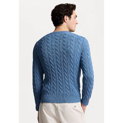 RL Cable Knit Cotton Sweater Sky Blue