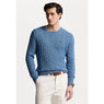 RL Cable Knit Cotton Sweater Sky Blue