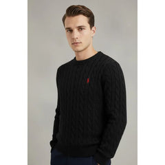 RL Cable Knit Cotton Sweater Black