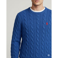 RL Cable Knit Cotton Sweater Royal Blue