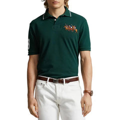 RL TRIPLE PONY CUSTOM SLIM FIT POLO SHIRT BOTTLE GREEN