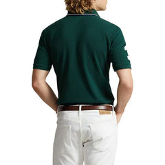 RL TRIPLE PONY CUSTOM SLIM FIT POLO SHIRT BOTTLE GREEN