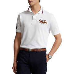 RL TRIPLE PONY CUSTOM SLIM FIT POLO SHIRT WHITE