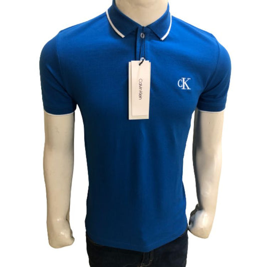Calvin Kln Organic Cotton Pique Polo Shirt Blue