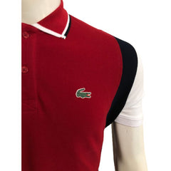 Lcoste Men's Color Block Pique Polo Shirt Red