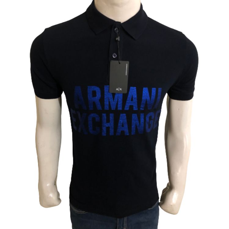 ARX Organic Cotton Pique Polo Shirt Navy