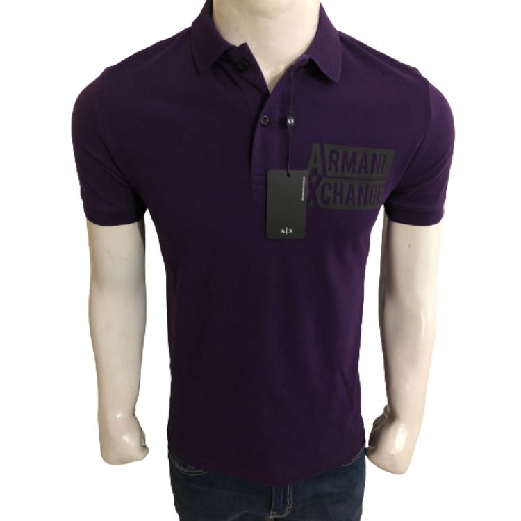 ARX Organic Cotton Pique Polo Shirt Purple