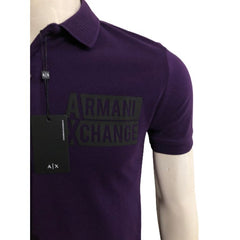 ARX Organic Cotton Pique Polo Shirt Purple