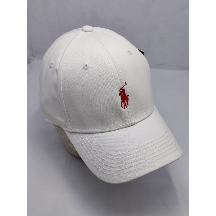 RL SMALL RED PONY WHITE CAP