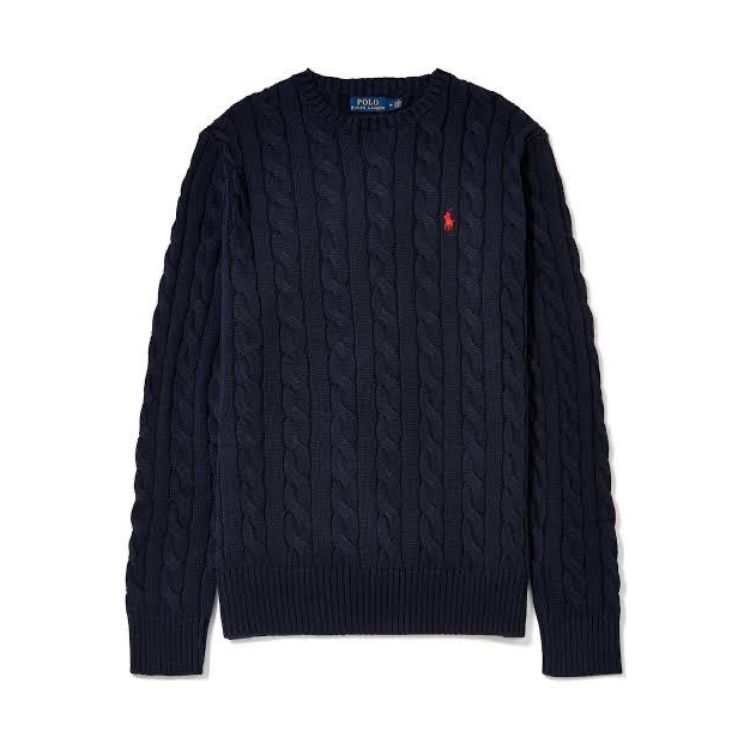 RL Cable Knit Cotton Sweater Navy