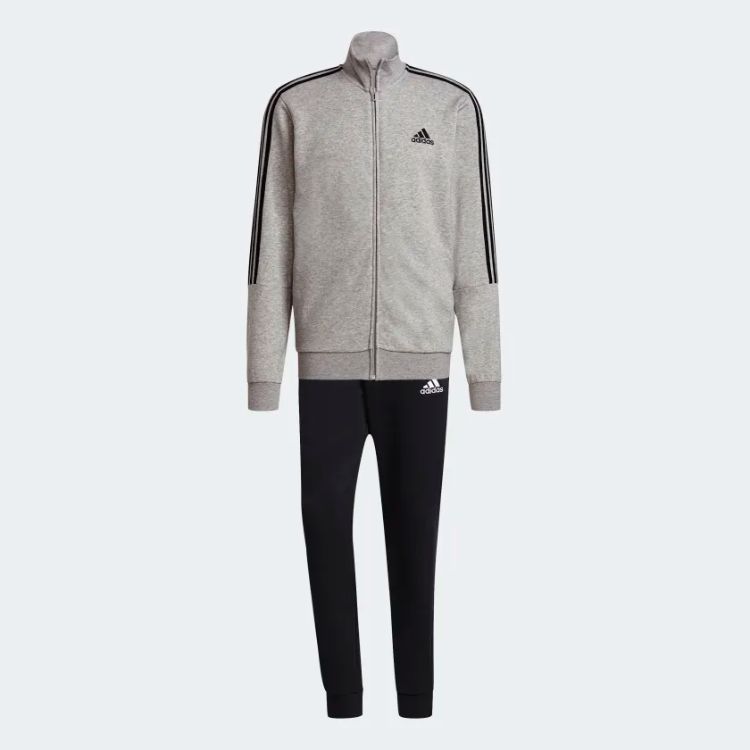 Adids Aeroready Essentials 3-Stripes Track Suit Heather Grey/ Black ...