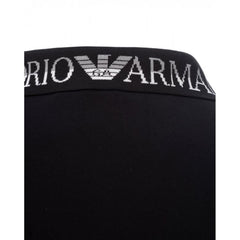 E.A7 Pique Polo Shirt Embossed Logo Black