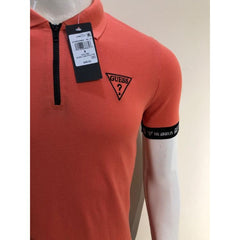 GU Zip Collar Orange Polo Shirt