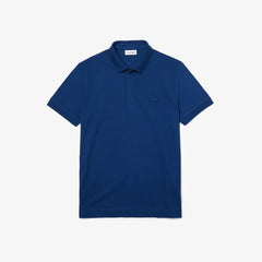 Men's Lcoste Paris Polo Shirt Stretch Cotton Piqué Blue