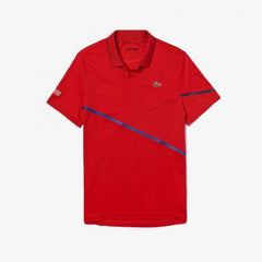 Lcoste Men's SPORT Contrast Accent Breathable Piqué Tennis Polo Shirt