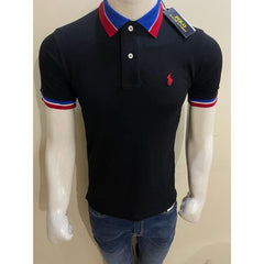 RL Contrast Collar Polo Shirt Black