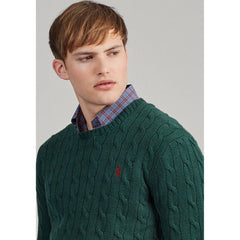 RL Cable Knit Cotton Sweater Green