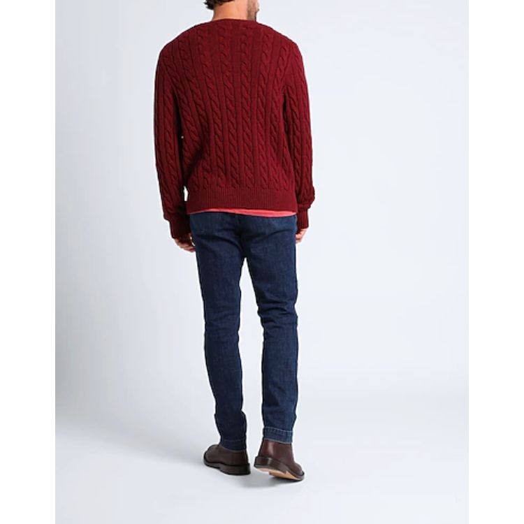 RL Cable Knit Cotton Sweater Maroon